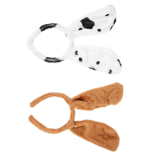 LRXIYODE 2 Stück Hundeohren Haarreif Plüsch Cosplay Haarschmuck mit Tierischen Ohren für Partys und Unterhaltung für Kostüme und Makeup Haarschnitt von LRXIYODE