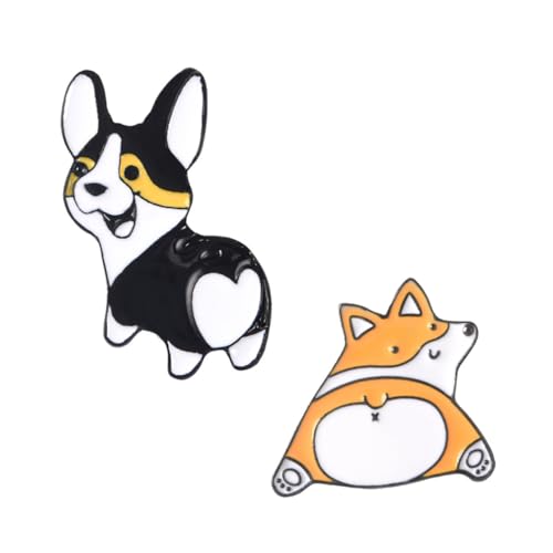 LRXIYODE 2 Stück Husky Broschen in Hundedesign aus Modische Anstecknadeln als Kleidung Accessoire für Damen und Hundebesitzer Leicht und Elegant Perfektes von LRXIYODE