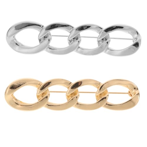 LRXIYODE 2 Stück Ketten Broschen Sicherheitsnadeln Minimalistischer Exposure Kleid und Strickjacken Clip Eleganter Schal und Mantelverschluss für Frauen Gold und Silber von LRXIYODE