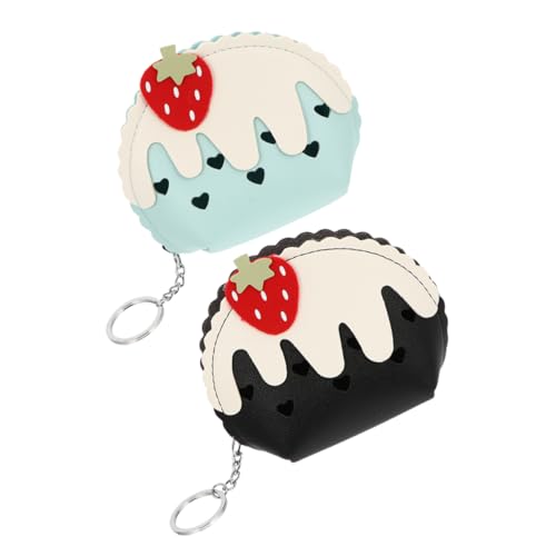 LRXIYODE 2 Stück Klein Süßes Reißverschluss Mini Geldbörse für Damen Praktische Münztasche für Mädchen Reise Accessoire Blau und Schwarz Perfekter Organizer für Unterwegs von LRXIYODE
