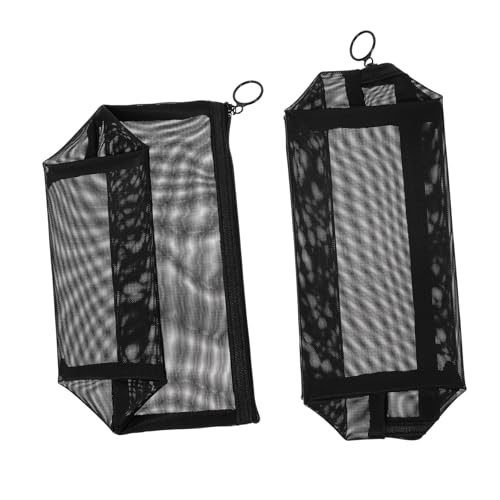 LRXIYODE 2 Stück Kosmetiktasche Teiliges Mesh Netz Beutel Großer Kulturbeutel Herren Schwarz Transparenter Reise Organizer Multifunktional Make Up Aufbewahrungstasche für Reise und Alltag von LRXIYODE
