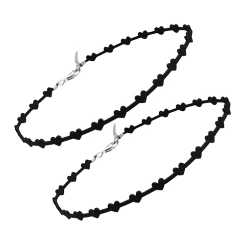 LRXIYODE 2 Stück Kurze Herz choker Halskette Damen Silberfarbene Ketten mit Charmantem Herzanhänger Minimalistisches Design Bequemer Sitz Vielseitiges Modeschmuck accessoire für Frauen von LRXIYODE