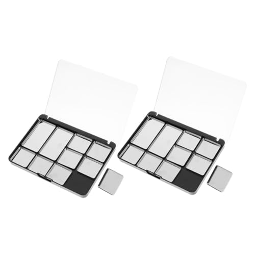 LRXIYODE 2 Stück Leere Magnetische Lidschattenpalette Teilig mit Fächern Leichter Make Up Organizer für DIY Kosmetik Bruchsicheres Material für Vielseitige Lidschattenaufbewahrung von LRXIYODE