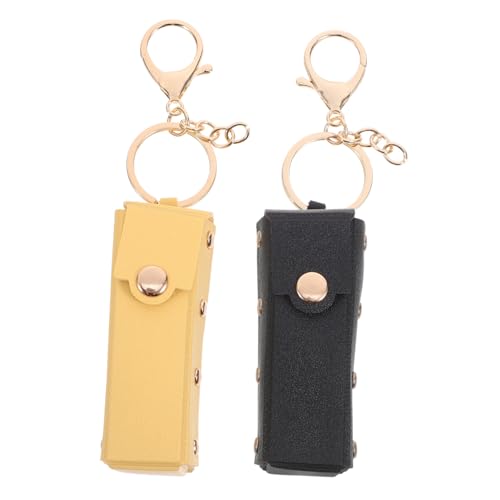LRXIYODE 2 Stück Lippenstift Schlüsselanhänger Mini Lippenstift Halter aus Langlebigem Kunstleder Tragbar und Praktisch für Mädchen Geschenkidee für Geburtstag und Feiertage von LRXIYODE