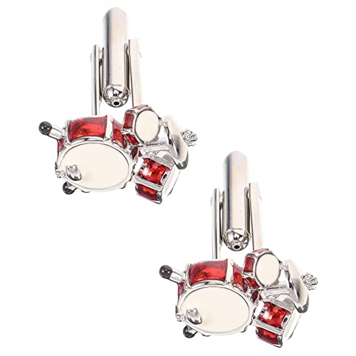 LRXIYODE 2 Stück Manschettenknöpfe Herren Set Trommel Schlagzeug Design Kleine Anzug Accessoires für Hemden Robust Leicht Modisch für Alltag und Party Perfektes für Musiker und von LRXIYODE