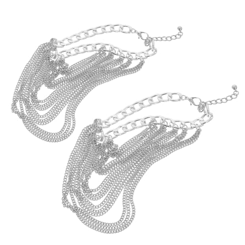 LRXIYODE 2 Stück Mehrlagige Schuhketten mit Geometrischem Quasten Design Modische Metall Schmuckanhänger für Damenschuhe Vielseitige Dekoration für Sneaker Stiefel und High Heels von LRXIYODE