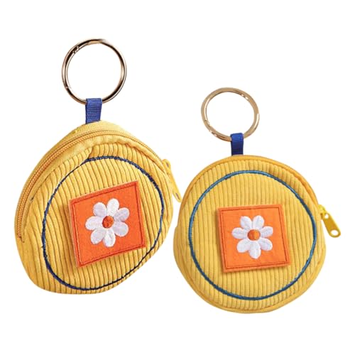 LRXIYODE 2stücke Süße Kleine Geldbörse Münzbeutel Wechselgeldhalter Tragbares Mini-geldbörsentäschchen Kleingeldhalter Münztäschchen Mit Schlüsselanhänger Aus Cordmaterial Für von LRXIYODE