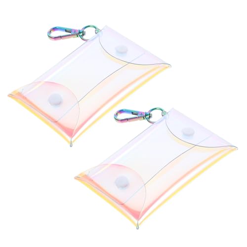 LRXIYODE 2 Stück Mini und Schlüsselaufbewahrungstaschen aus Robustem PVC Transparente Kleine Geldbeutel für Ohrhörer Münzen Karten für Alltag Reisen und Partys von LRXIYODE