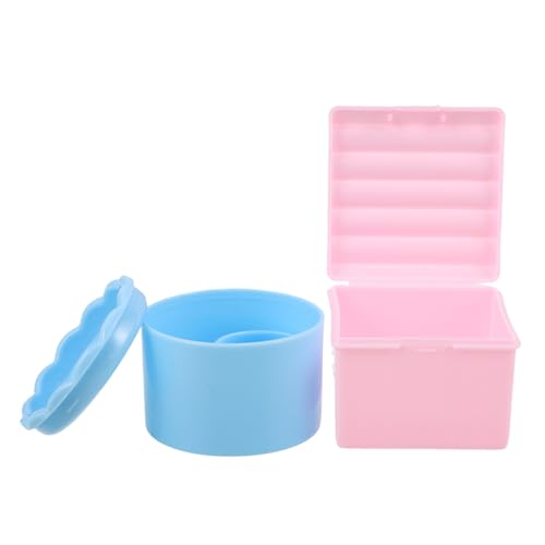 LRXIYODE 2 Stück Nagelpinsel-reinigungsbecher mit Deckel Kunststoff Nail Art Pinselhalter mit Trennfächern Langlebiger Maniküre Organizer für Pinselreinigung und von LRXIYODE