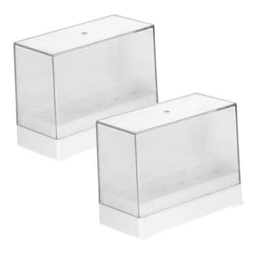 LRXIYODE 2 Stück Nail Drill Bit Case Nagelfräser Aufbewahrungsbox Organizer für Maniküre Schleifköpfe Aufsatz Lagerung Transparent Langlebig Praktisch von LRXIYODE
