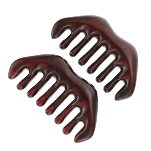 LRXIYODE 2 Stück Natürliches Holz Haar Kamm Zähne Kopfhaut Massagekamm für Frauen Männer Lockiges Haar und Haarwachstum Unterstützung von LRXIYODE