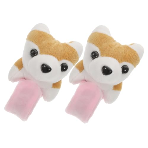 LRXIYODE 2 Stück Niedliche Plüsch Schnapparmbänder Weiche Stofftier Slap Bracelets Leicht Langlebig Tierisches Design für Party Mitgebsel und Geschenkideen von LRXIYODE