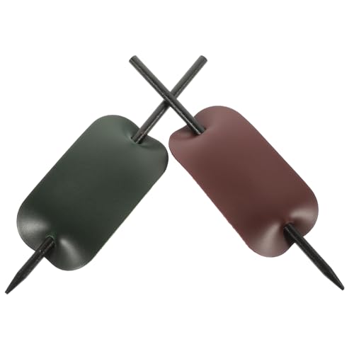 LRXIYODE 2 Stück PU Leder Haarklammern mit Stab Haarknoten Accessoires für Damen Ponytail Halter in Grün und Weinrot Vielseitige Haarspangen für Styling und Verschiedene Haartypen von LRXIYODE