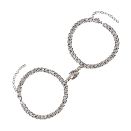 LRXIYODE 2 Stück Pärchen Armbänder Set Kreative Hand in Hand Handkette für Freundschaft Valentinstag Geburtstagsgeschenk Stilvolle Armbänder für Besondere Anlässe von LRXIYODE