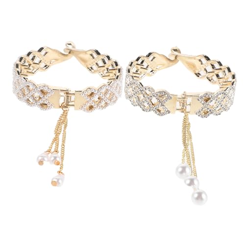 LRXIYODE 2 Stück Perlen und Strass Haarspangen Große Haarklammern für Damen Ergonomisch Leicht Stabiler für Dutt und Pferdeschwanz Funkeln für Party und Alltag von LRXIYODE