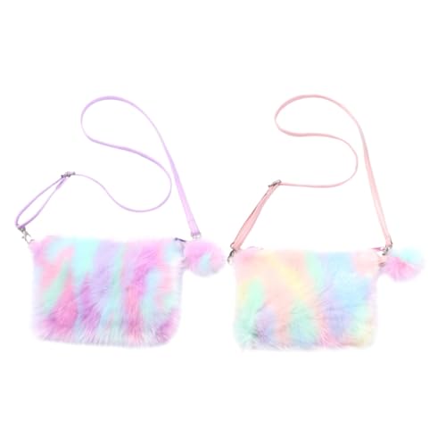 LRXIYODE 2 Stück Plüsch Damen Umhängetasche Rainbow Design Tragbare Outdoor Handytasche mit Mittlerer Kapazität Crossbody und Einzelschultertasche für Alltag und Shopping LRXIYODE 2 Stück Plüsch Damen Umhängetasche Rainbow Design Tragbare Outdoor Handytasche mit Mittlerer Kapazität Crossbody und Einzelschultertasche für Alltag und Shopping von LRXIYODE