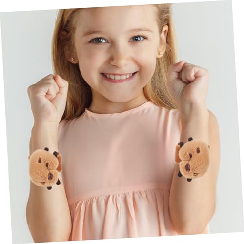 LRXIYODE 2 Stück Plüsch Schnapparmband Kapibara Tier Weiches Armband Party Mitgebsel Jungen Mädchen Wristband von LRXIYODE