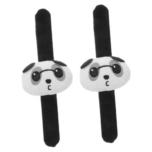 LRXIYODE 2 Stück Plüsch Slap Armband Panda Design Sanft und Hautfreundlich Vielseitiges Tier motiv für Kindergeburtstag Jungle Party Einfach Anzulegen als Partygeschenk und Modisches von LRXIYODE