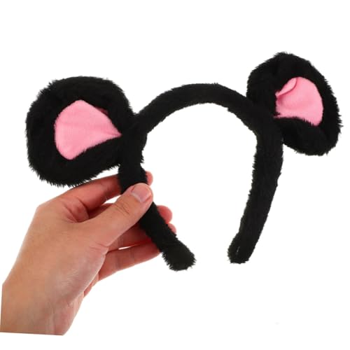 LRXIYODE 2 Stück Plüsch Stirnband mit Mäuseohren Verstellbar für Damen Mädchen und Halloween Kostüm Zubehör Vielseitiges Haaraccessoire für Party Cosplay und Auftritte von LRXIYODE