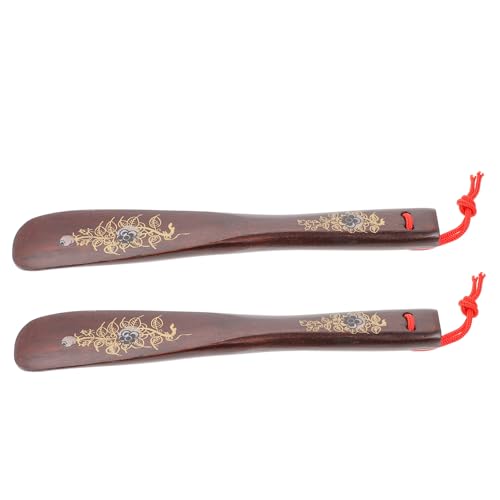 LRXIYODE 2 Stück Praktische Teilig Holz Schuhlöffel aus Langlebigem Echtholz Ergonomisches Design für Einfaches Anziehen von Schuhen Glatte Oberfläche für Herren und Damen Bequemes von LRXIYODE