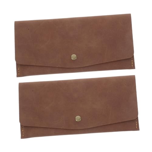 LRXIYODE 2 Stück Retro Leder -Brieftasche Vintage -Brieftasche Kreditkartenorganisator Kartenhalter Visitenkartenetui Brieftasche Mit Kartenhülle Kreditkartenbrieftasche Brown Zinklegierung von LRXIYODE