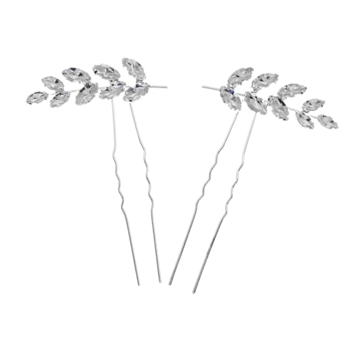 LRXIYODE 2 Stück Rhinestone Haarnadeln U Förmig Haarschmuck für Frauen Braut Haarschmuck Hochzeit Elegant Modisch Vielseitig Passend von LRXIYODE