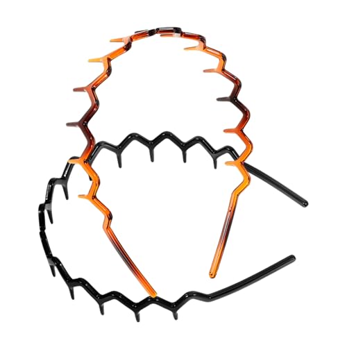 LRXIYODE 2 Stück Rutschfestes Kunststoff Haarband mit Zähnen Teiliges Formstabil und Langlebig Modisches Stirnband für Damen Perfektes Accessoire für Alltag Sport und Make Up von LRXIYODE