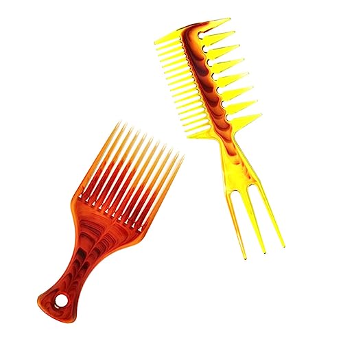 LRXIYODE 2 Stück Salon Haarkamm für Herren Breitzahniger Langlebiger Kunststoffkamm für Pomade und Slicked Back Stylings Leichtes Design für Professionelle und Entspannende Kopfmassage von LRXIYODE