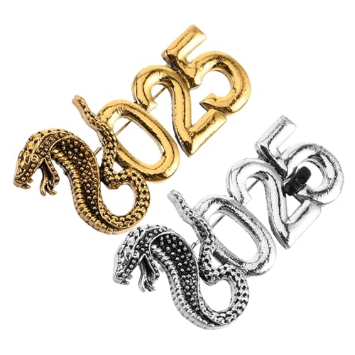 LRXIYODE 2 Stück Schlangenbrosche Robuste Anstecknadeln für Frauen Retro Design mit Zirkonia Symbol für Glück für Geburtstage im Schlangenjahr Schmuck für Schals und Jacken von LRXIYODE