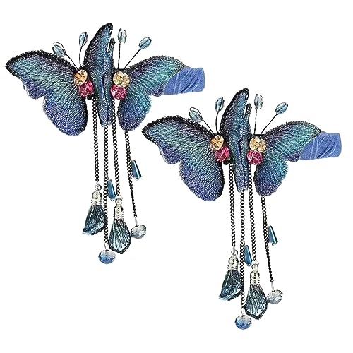 LRXIYODE 2 Stück Schmetterling Haarspangen mit Traumhaftem Quasten Design Zuverlässige Leichte Haarklammern für Damen Langlebig für Alltag Party und Festival von LRXIYODE