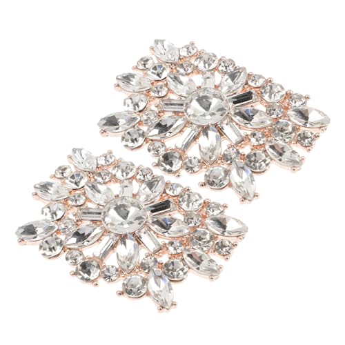 LRXIYODE 2 Stück Schuhclips mit Glas Strassbesatz Abnehmbare Schuhdekoration für Damen Hochzeit und Party Vielseitige Schuhschmuck Charms für Brautschuhe und Abendkleider von LRXIYODE