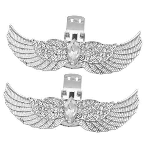 LRXIYODE 2 Stück Schuhclips mit Kristallbesatz Abnehmbare Engelflügel Schuhschnallen Dekorative Damenschuhschmuck für High Heels Pumps Hochzeit und Party Teiliges Weiße Schuhanhänger von LRXIYODE
