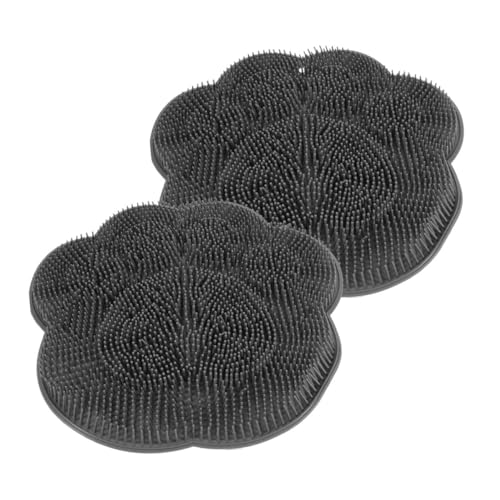 LRXIYODE 2 Stück Silikon Fuß Rückenschrubber mit Saugnäpfen Rutschfeste Massage duschmatte für Sanfte Hautpflege Vielseitig Einsetzbar für Dusche und Badewanne Hautfreundlich und Langlebig von LRXIYODE