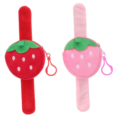 LRXIYODE 2 Stück Schnapparmband für Kinder Slap Armbänder in Erdbeer Design Partygeschenke für Jungen und Mädchen Einfach zu Tragen von LRXIYODE