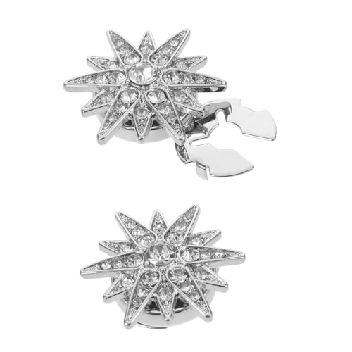 LRXIYODE 2 Stück Strass Knopfüberzüge Metall Hexagramm Stern Design Schmuck für Hemden und Jacken Abnehmbare Vielseitige Verzierungen Einfache Anbringung Leichte Tragbare Accessoires von LRXIYODE