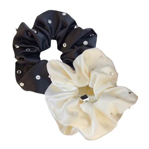 LRXIYODE 2 Stück Strass Scrunchies Große Haarbänder für Damen Oversized Haargummis mit Funkelnden Rhinestones für Alltag und Festliche Anlässe in Schwarz und Weiß LRXIYODE 2 Stück Strass Scrunchies Große Haarbänder für Damen Oversized Haargummis mit Funkelnden Rhinestones für Alltag und Festliche Anlässe in Schwarz und Weiß von LRXIYODE