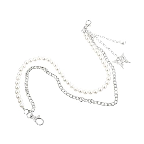 LRXIYODE 2 Stück Stylische Taillenkette Damen Imitation Perlen Teiliges Vielseitige Hüftkette für Jeans Strand Party und Hochzeit Silberfarben Langlebig von LRXIYODE