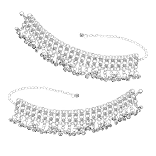 LRXIYODE 2 Stück Teiliges Boho Fußkettchen mit Perlen und Glocken Verstellbares Mehrlagiges Fußkettchen Schmuck für Frauen Vintage Ethno Stil Geeignet für Bauchtanz Strand und Festival von LRXIYODE