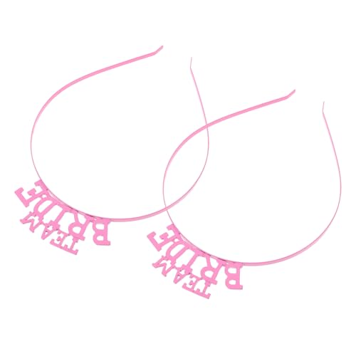 LRXIYODE 2 Stück Teiliges Braut Haarreif mit Buchstaben Design Metallischer Rosafarbener Hochzeitsschmuck Eleganter Kopfschmuck für Bräute Passend für Haartypen und Festliche Anlässe von LRXIYODE
