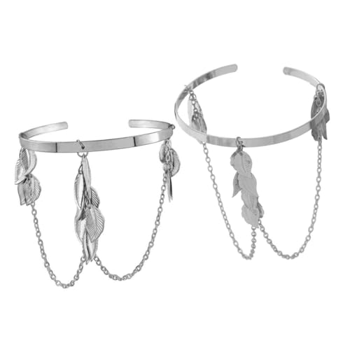 LRXIYODE 2 Stück Teiliges Damen Armband aus Silberfarbenem Metall mit Design Verstellbare Arm Manschette Modisches Arm Schmuck Accessoire für Alltag und Festliche Anlässe von LRXIYODE