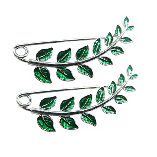 LRXIYODE 2 Stück Teiliges Damen Broschen Schalnadel Grün mit Tropfen Emaille Vielseitige Corsage Anstecknadeln für Mäntel und Tücher Eleganter Schmuck für Party und Alltag von LRXIYODE