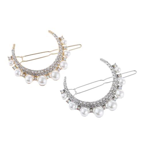LRXIYODE 2 Stück Teiliges Damen Haarklammern mit Künstlichen Perlen Mondform Haarnadeln aus Leichte Haarspangen für Frauen und Mädchen Modische Haaraccessoires in Gold und Silber LRXIYODE 2 Stück Teiliges Damen Haarklammern mit Künstlichen Perlen Mondform Haarnadeln aus Leichte Haarspangen für Frauen und Mädchen Modische Haaraccessoires in Gold und Silber von LRXIYODE