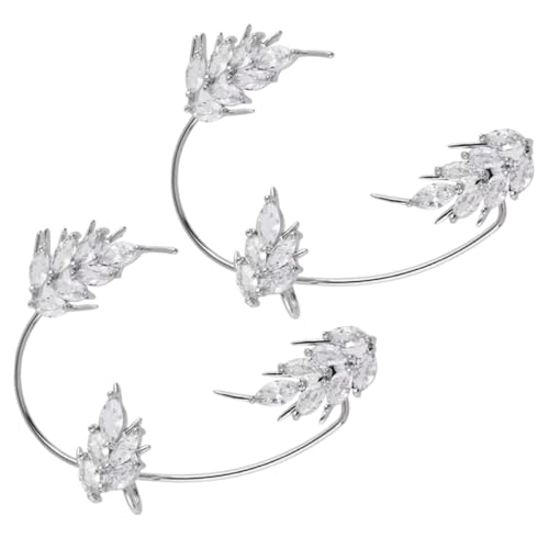 LRXIYODE 2 Stück Teiliges Damen Silberfarbene designs Zierliche nicht Gepiercte Ohrclips Leicht und Modisch Vielseitig für Alltag Party und Festliche Anlässe Geeignet von LRXIYODE
