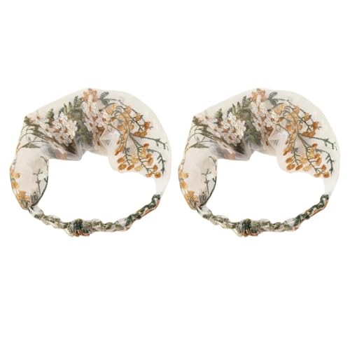 LRXIYODE 2 Stück Teiliges Damen stirnband mit Feiner Stickerei Elastisch Hautfreundlich Atmungsaktiv Rutschfest Bequemes Haarband für Party und Alltag Modisches Accessoire für Mädchen und von LRXIYODE