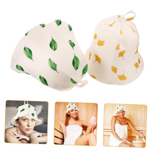 LRXIYODE 2 Stück Teiliges Filz Saunahut mit Starkem Wasseraufnahmevermögen Modischem Print Schnell Trocknend für Sauna Dusche und Spa Schützender Badekappen Ersatz für Damen und Herren von LRXIYODE