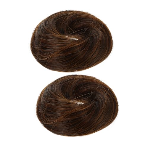 LRXIYODE 2 Stück Teiliges Haardutt Hellbraun Synthetische Haarverlängerung für Mädchen und Frauen Einfacher Haarstyling Helfer Natürliche Dutt Vielseitiger Haarschmuck für Party und Alltag von LRXIYODE