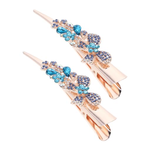 LRXIYODE 2 Stück Teiliges Haarschmuck Zinklegierung mit Strass Französische Haarklammern in Schmetterlings schleifen design Dekorative Haarnadeln für Frauen und Mädchen für Partys und von LRXIYODE
