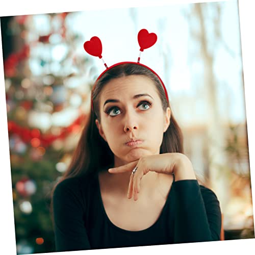 LRXIYODE 2 Stück Teiliges Herz Haarreif Valentinstag Rotes Herz Stirnband mit Federkopf Party Accessoire für Damen Festlich Langlebig für Weihnachts und Karnevalspartys von LRXIYODE