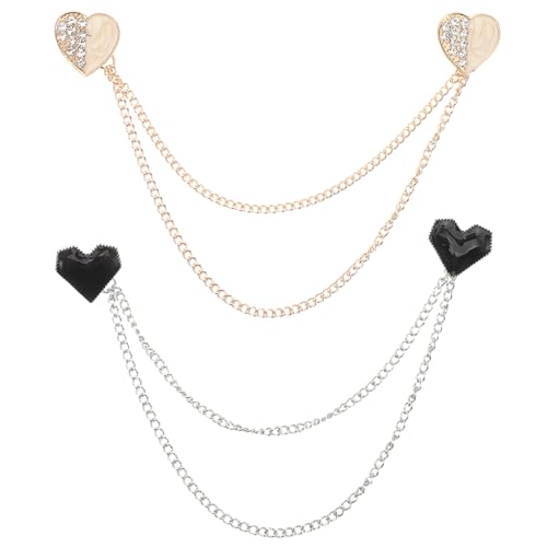 LRXIYODE 2stücke Herzkragenkette Aus Zinklegierung Mit Strassverzierungen Und Quastendesign Für Damen Passend Zu Pullovern Schal Und Mantel Hochzeits Und Anzug-accessoires von LRXIYODE
