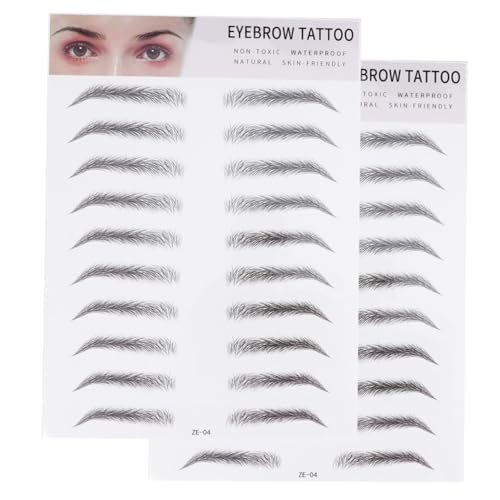 LRXIYODE 2 Stück Teiliges Imitation Augenbrauen Aufkleber Haarähnlich Einfach Anzuwenden Natürlich Wirkend Temporär für Männer und Frauen Geeignet bei Hellen oder Dünnen Augenbrauen von LRXIYODE